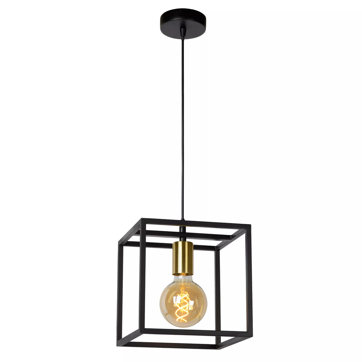 RUBEN - Pendant light - 1xE27 - Black - LUCIDE