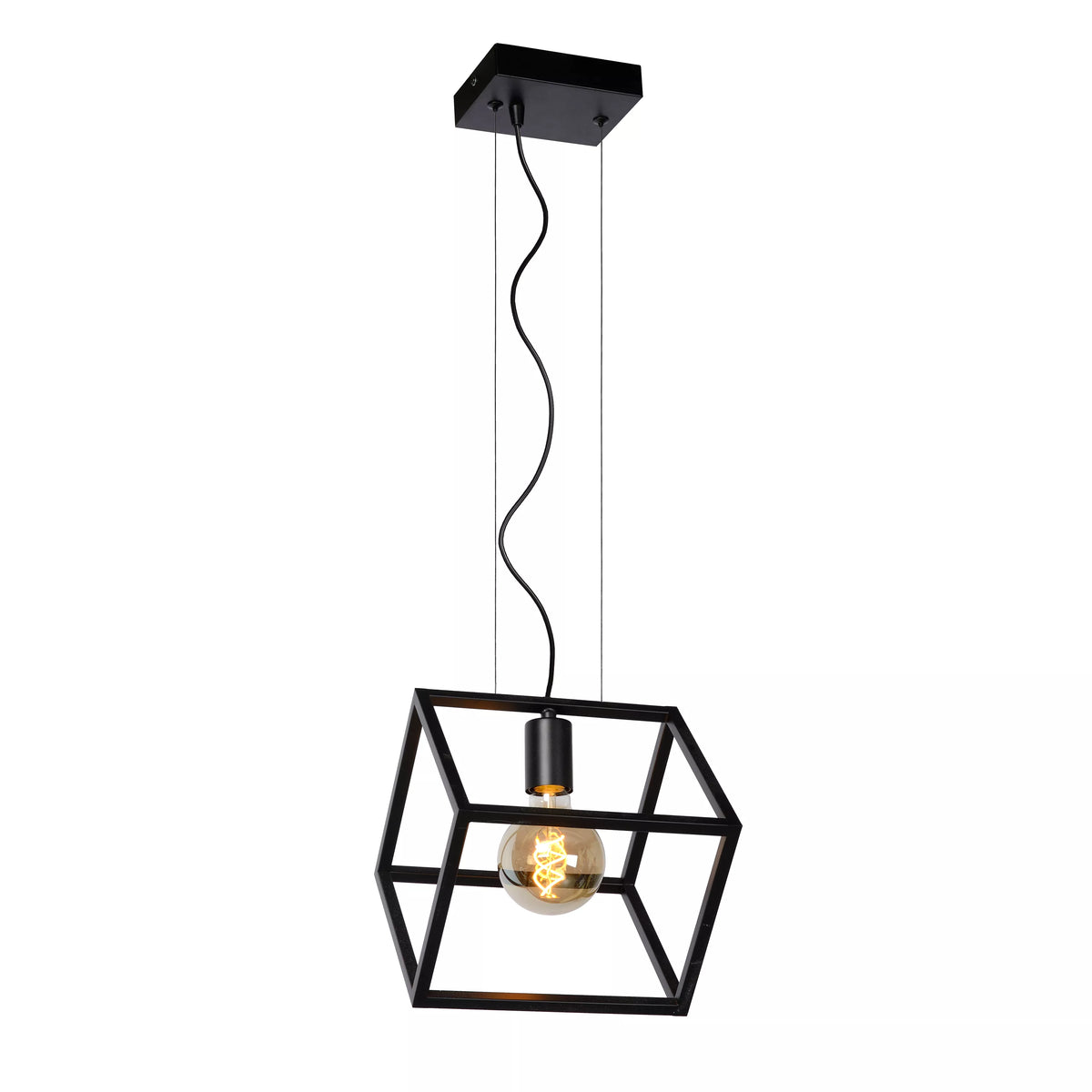 FABIAN - Pendant light - 1xE27 - Black - LUCIDE