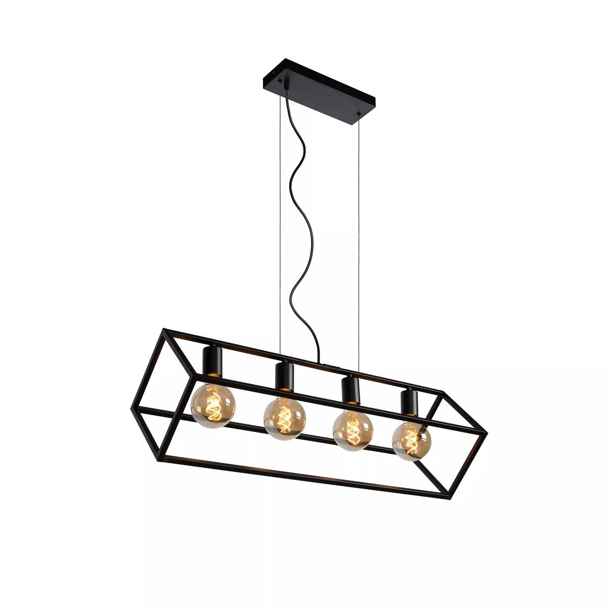 FABIAN - Pendant light - 4xE27 - Black - LUCIDE