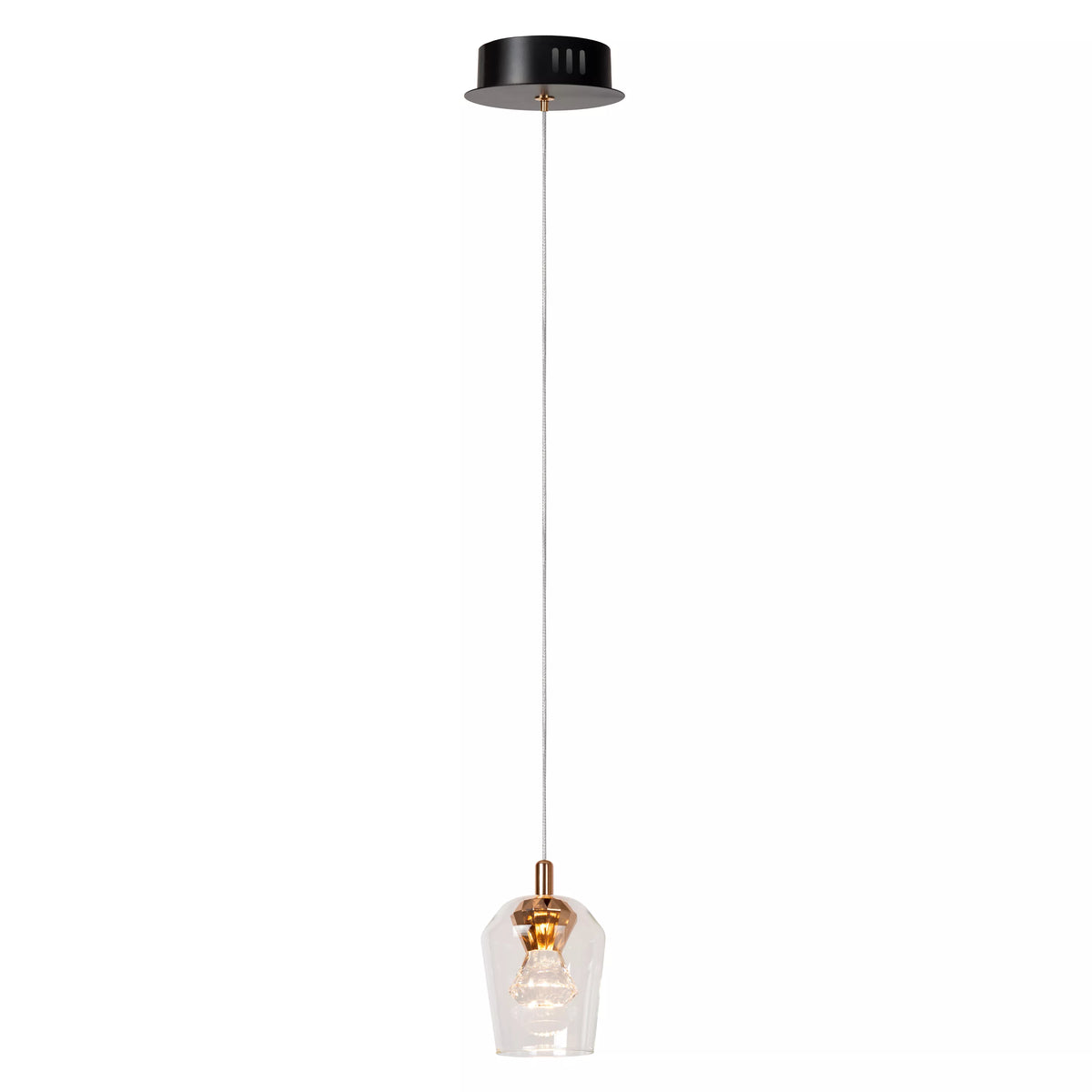 BERLIANE - Pendant light - Ø 12 cm - LED Dim. - 1x4W 2700K - With replaceable LED module - Transparant - Essential - LUCIDE