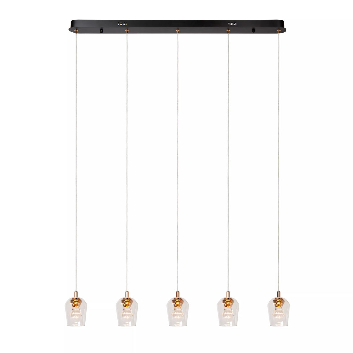 BERLIANE - Pendant light - LED Dim. - 5x4W 2700K - With replaceable LED module - Transparant - Essential - LUCIDE