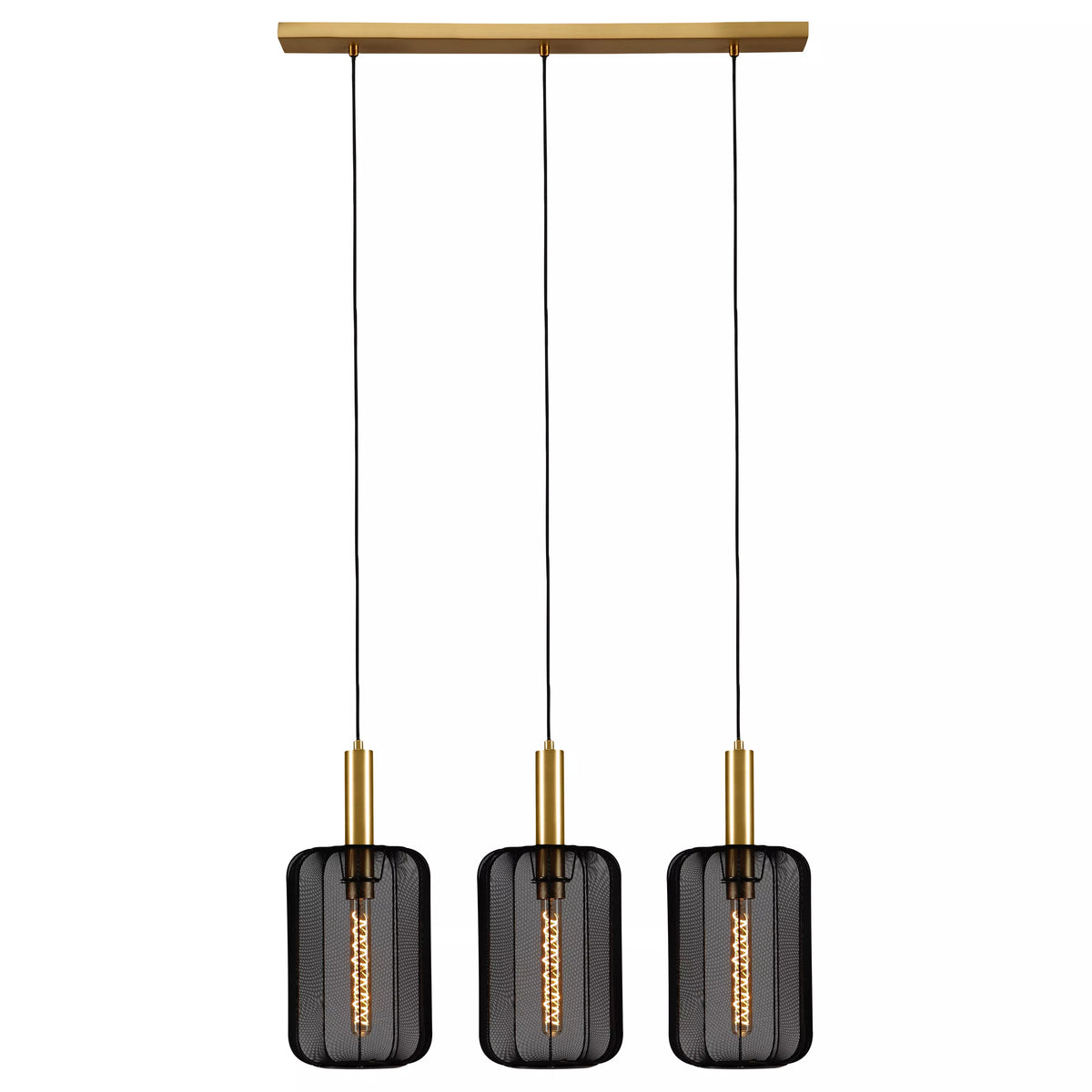 CORINA - Pendant light - 3xE27 - Black - LUCIDE