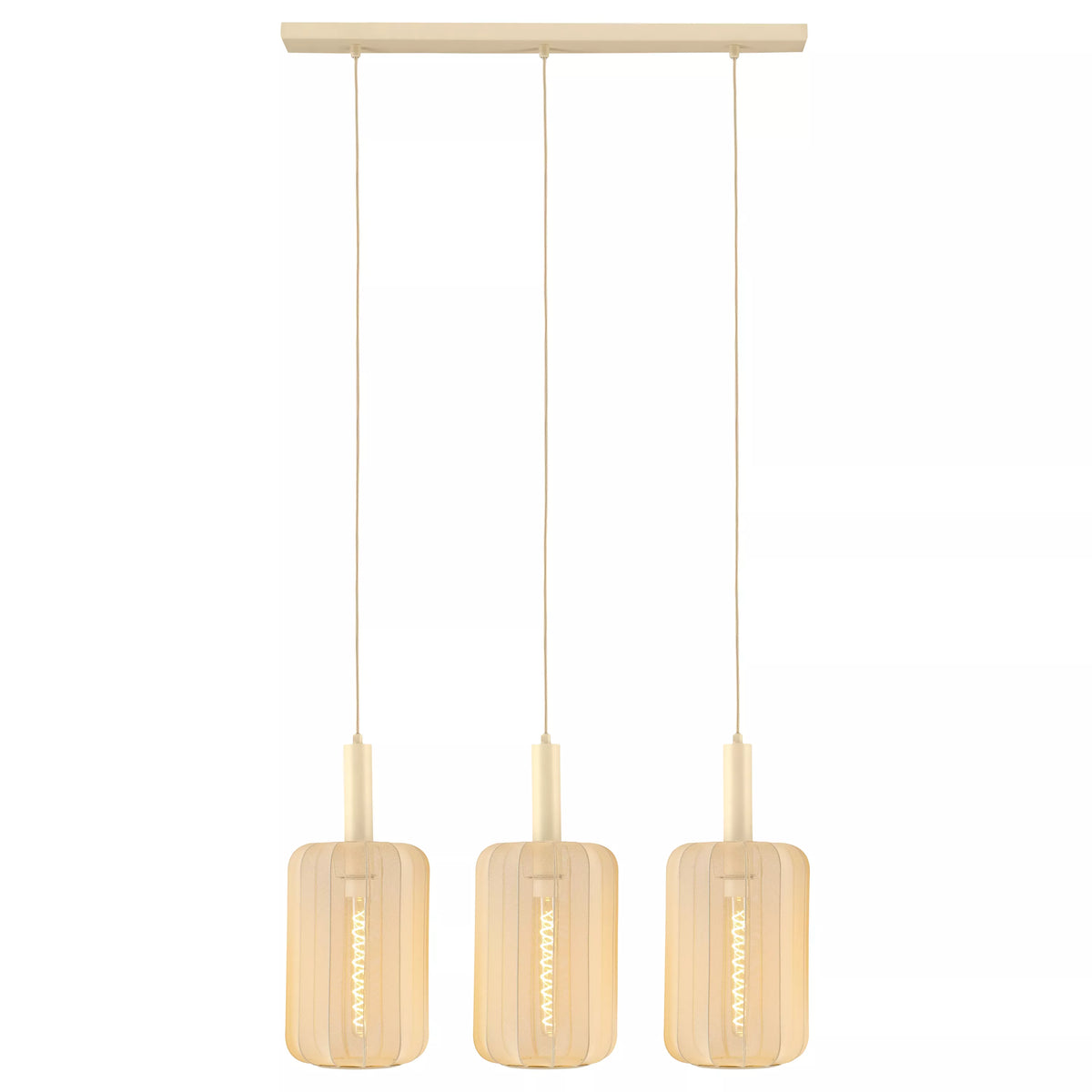 CORINA - Pendant light - 3xE27 - Cream - LUCIDE