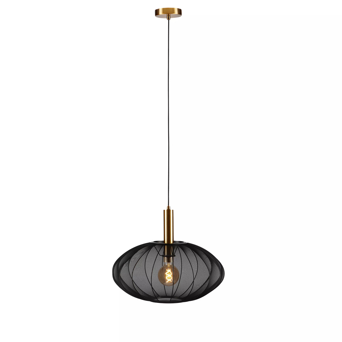 CORINA - Pendant light - Ø 50 cm - 1xE27 - Black - LUCIDE