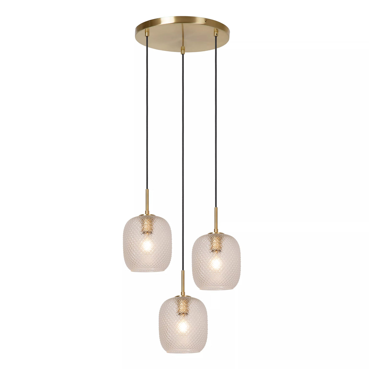ALICENT - Pendant light - Ø 35 cm - 3xE27 - Matt Gold / Brass - LUCIDE