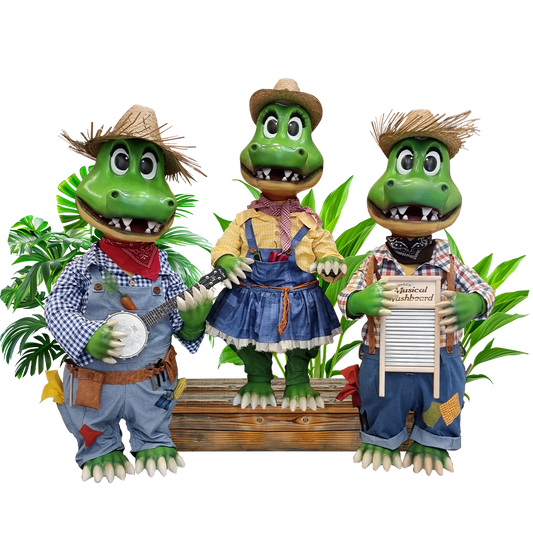 Syngende mekanisk krokodille band