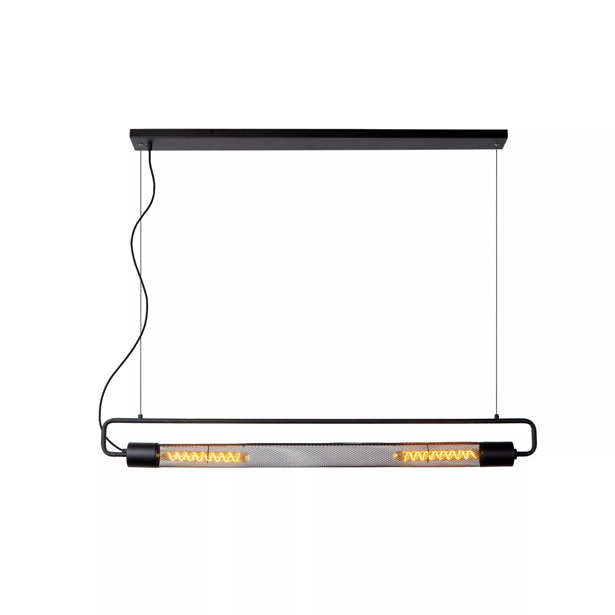 CALIXT - Pendant light - 2xE27 - Black - LUCIDE