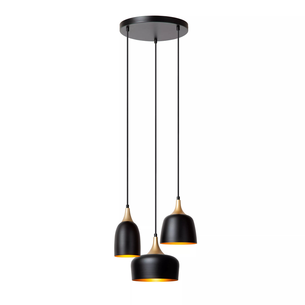 CHAYANNE - Pendant light - Ø 30 cm - 3xE14 - Black - LUCIDE