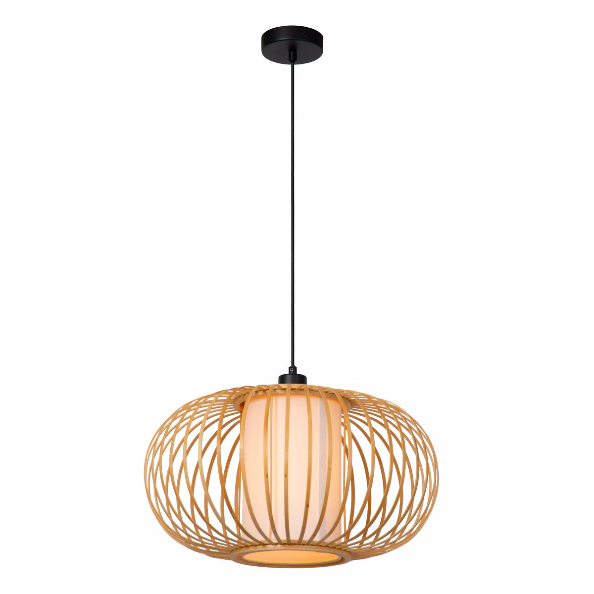 THULINE - Pendant light - Ø 45 cm - 1xE27 - Light Wood Look - Essential - LUCIDE
