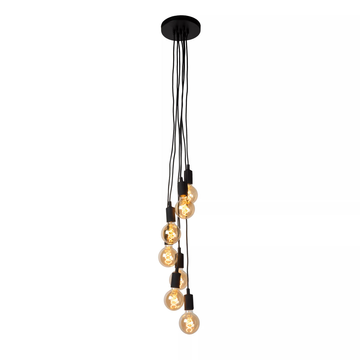 FIX - Pendant light - 7xE27 - Black - LUCIDE