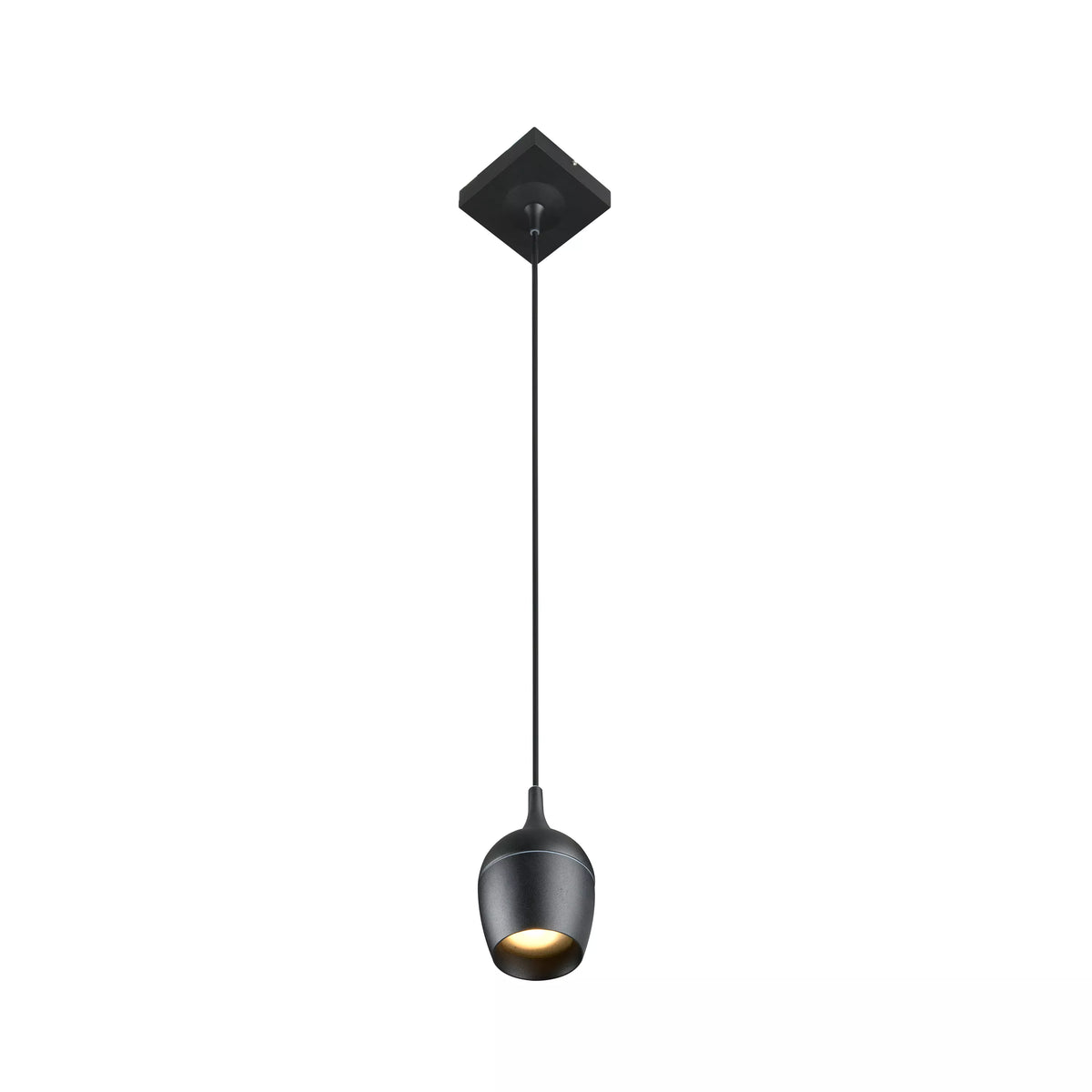PRESTON - Pendant light Bathroom - Ø 10 cm - 1xGU10 (MR16) - IP44 - Black - LUCIDE