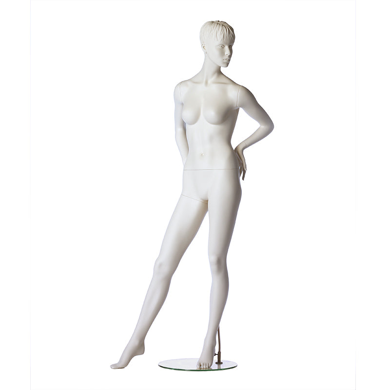 Stylised female mannequin from Hindsgaul in a standing pose looking to the side.