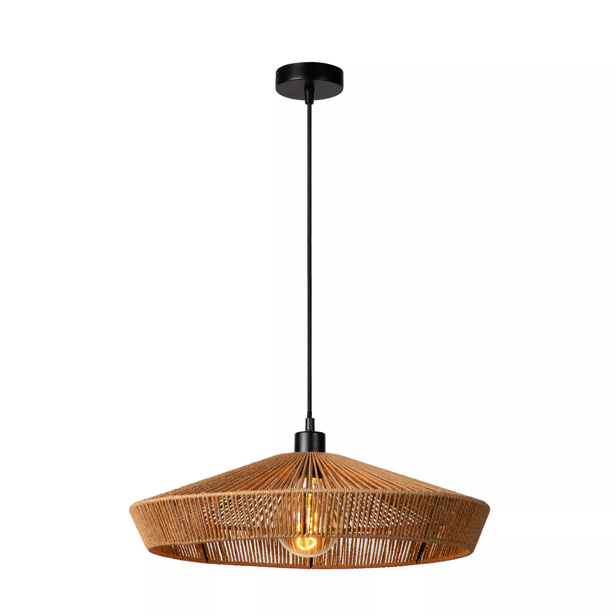 YUNKAI - Pendant light - Ø 50 cm - 1xE27 - Natural - LUCIDE