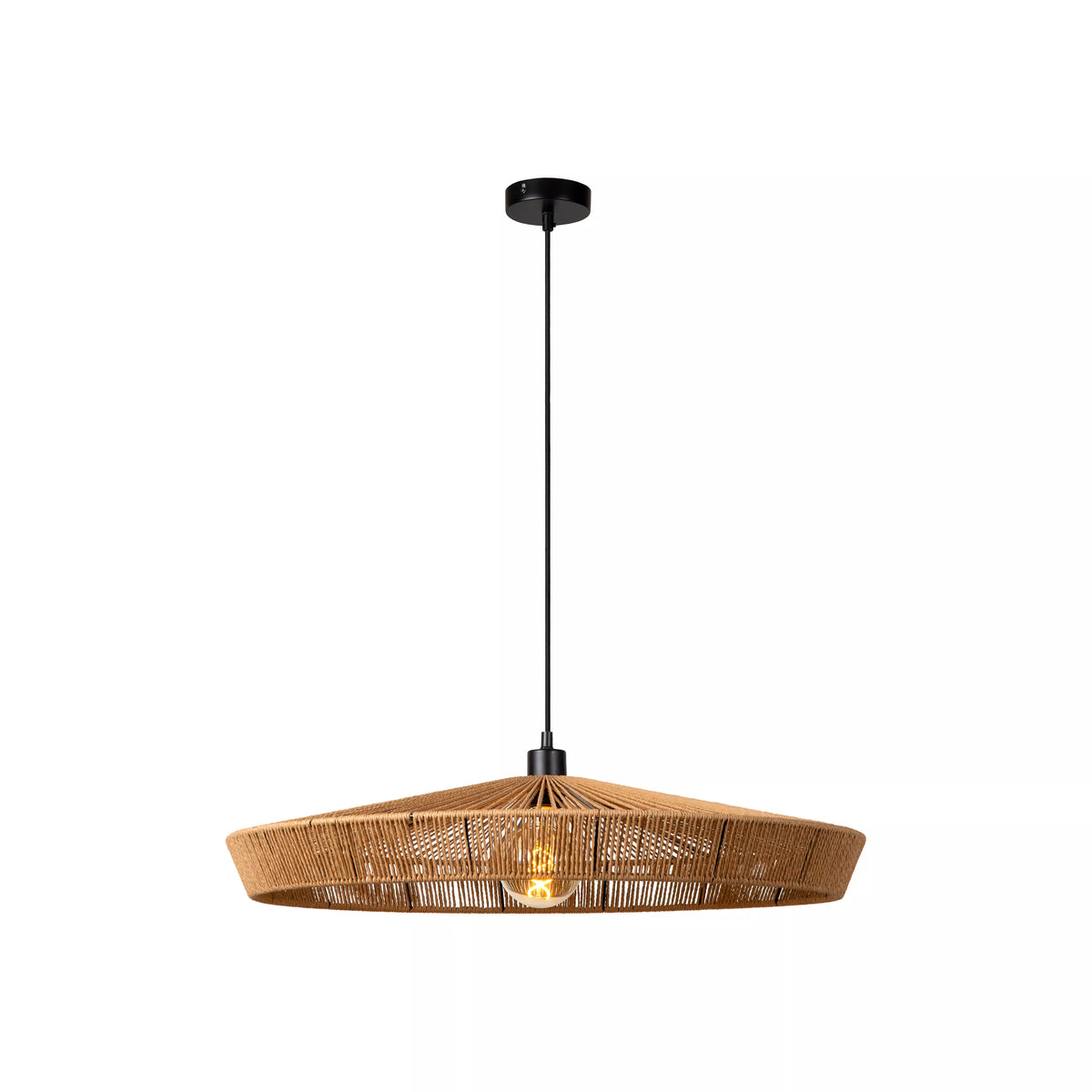 YUNKAI - Pendant light - Ø 70 cm - 1xE27 - Natural - LUCIDE