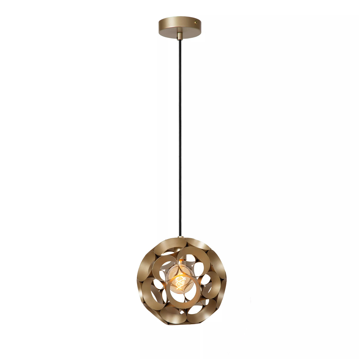 HANNELORE - Pendant light - Ø 30 cm - 1xE27 - Matt Gold / Brass - LUCIDE