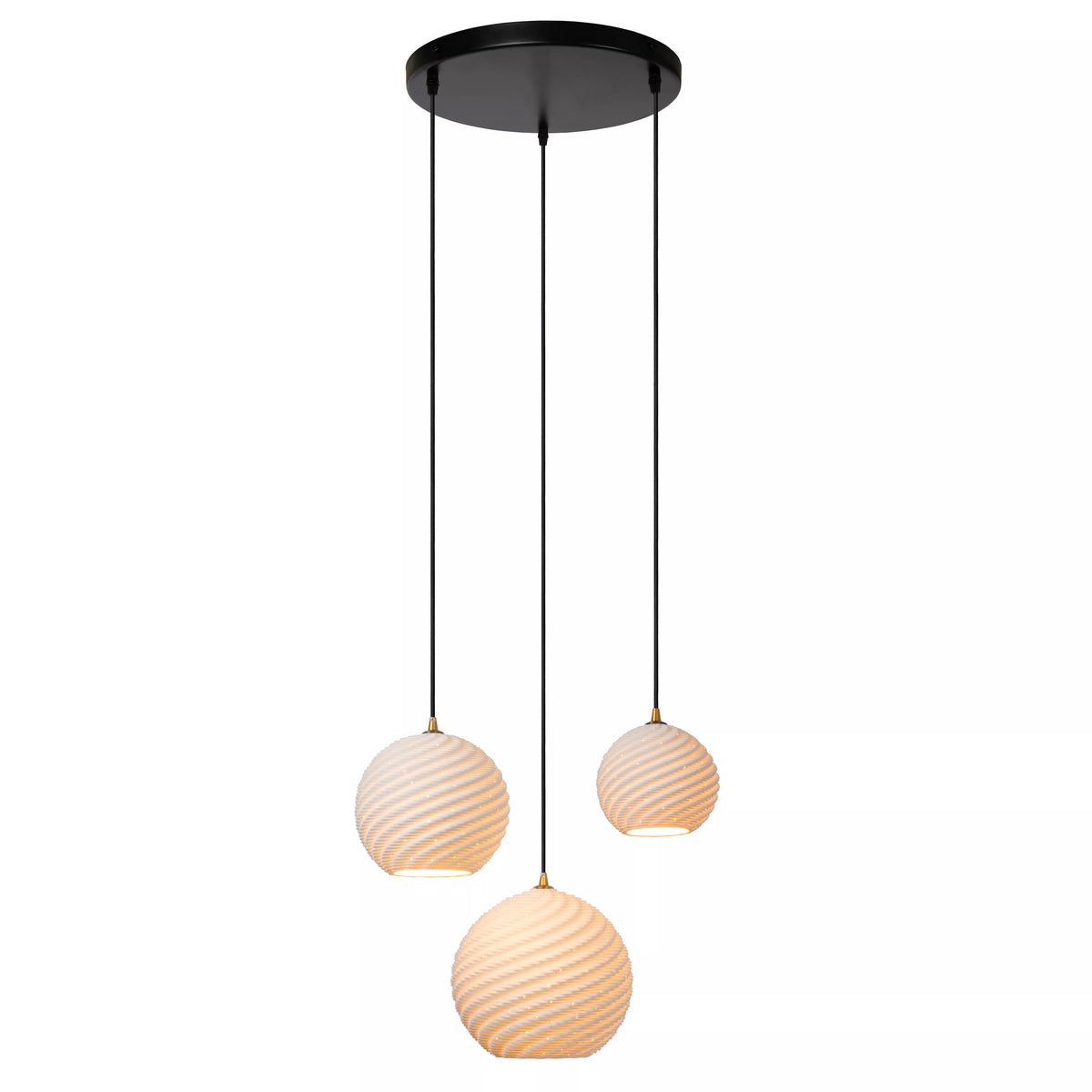 BINA - Pendant light - Ø 40 cm - 3xE27 - White - LUCIDE