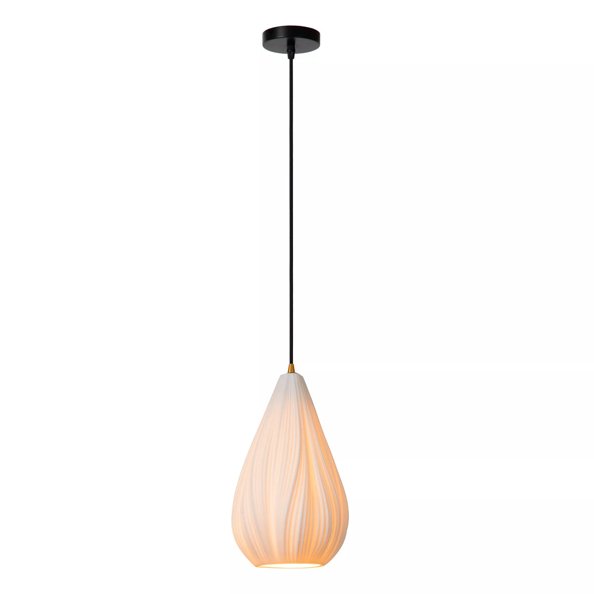CINZIA - Pendant light - Ø 18,3 cm - 1xE27 - White - LUCIDE