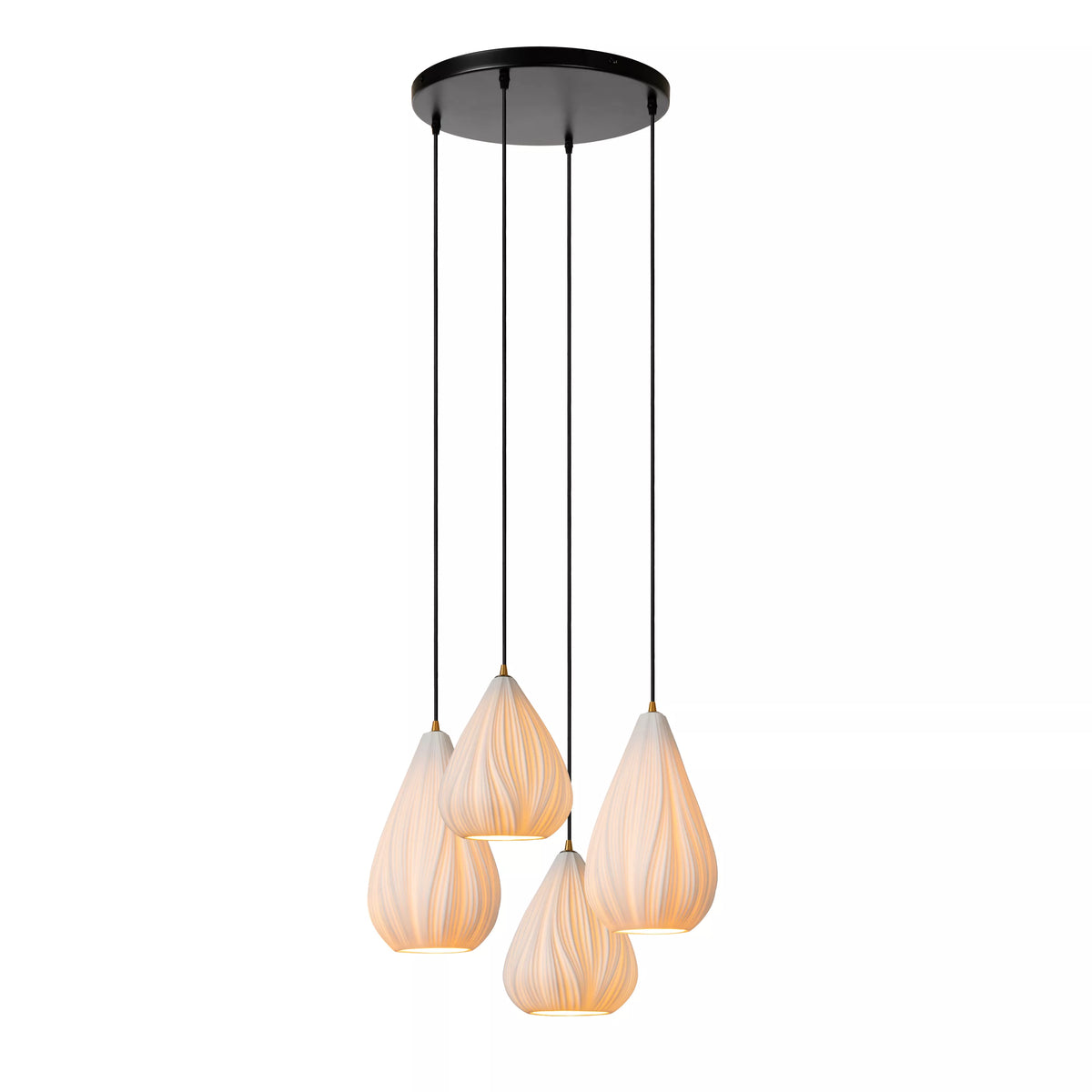 CINZIA - Pendant light - Ø 55,5 cm - 4xE27 - White - LUCIDE