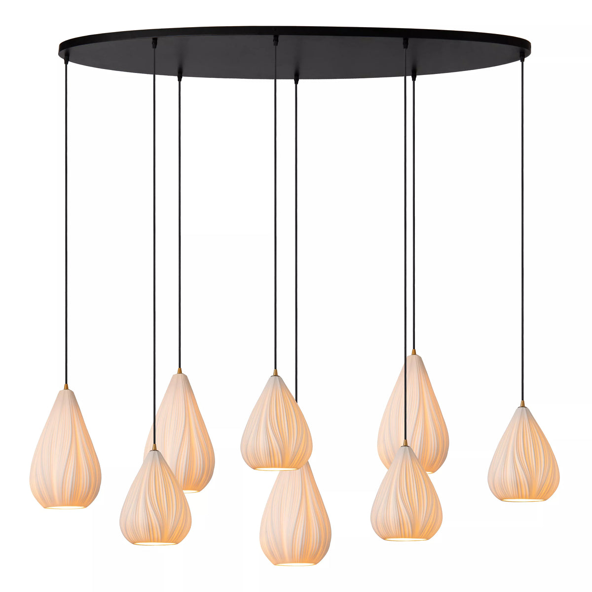 CINZIA - Pendant light - 8xE27 - White - LUCIDE