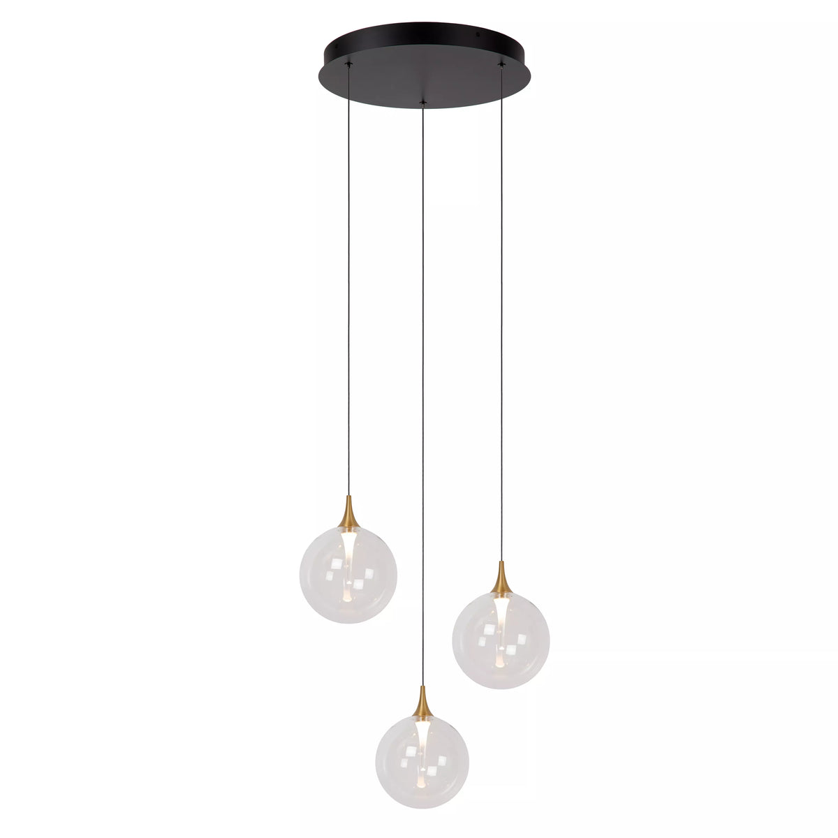 GISELA - Pendant light - Ø 36 cm - LED Dim. - 3x4,3W 2700K - Transparant - Premium - LUCIDE