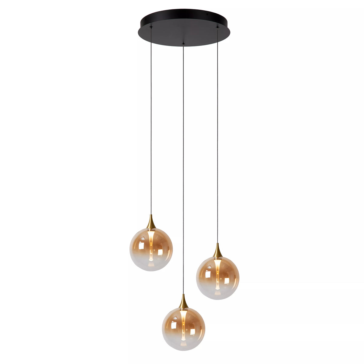 GISELA - Pendant light - Ø 36 cm - LED Dim. - 3x4,3W 2700K - Amber - Premium - LUCIDE