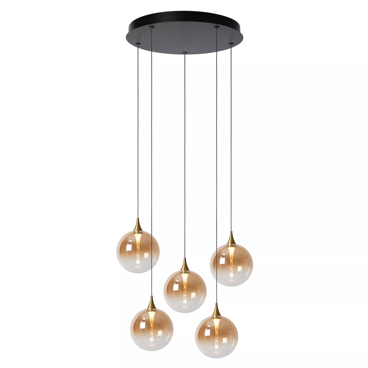 GISELA - Pendant light - Ø 48 cm - LED Dim. - 5x3,8W 2700K - Amber - Premium - LUCIDE