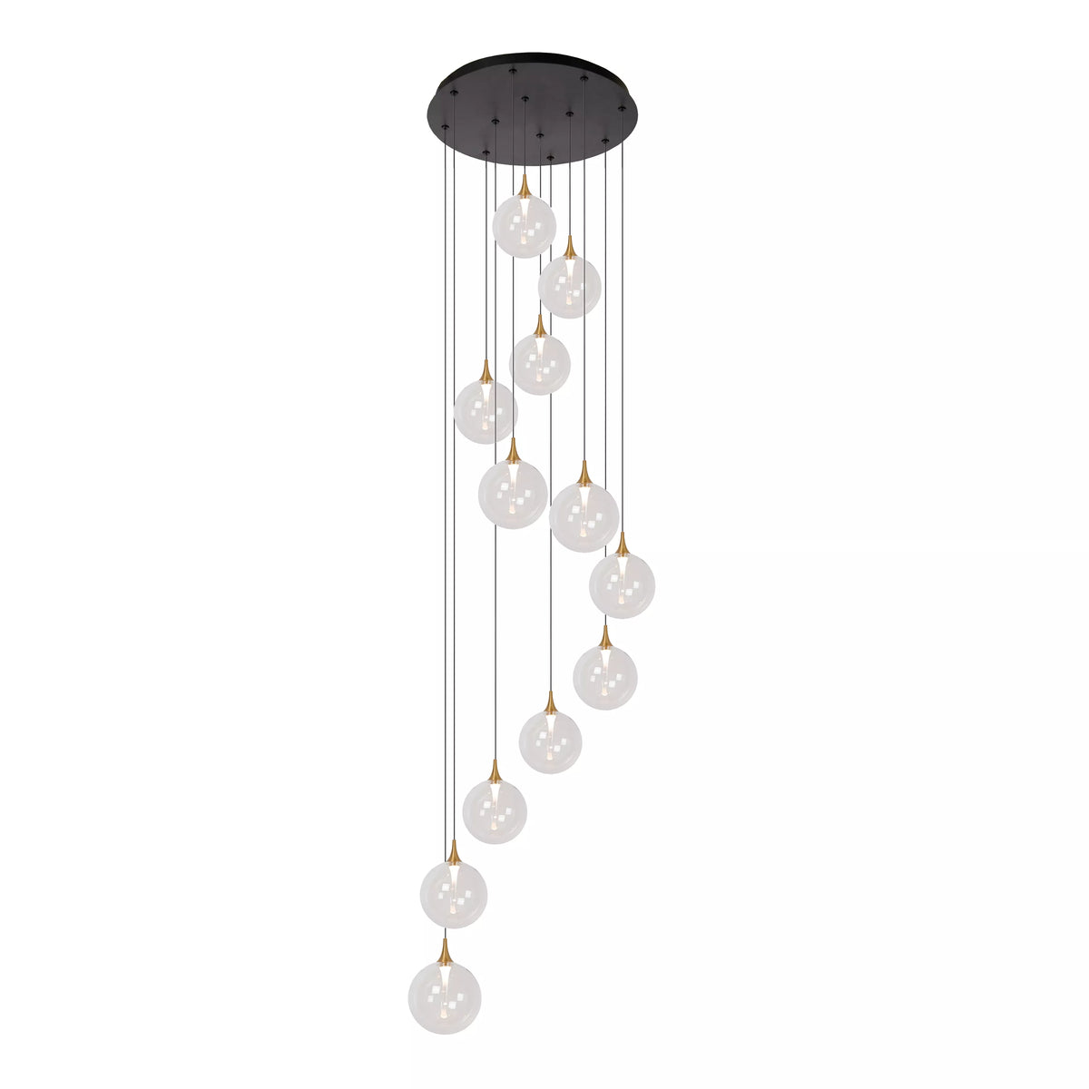 GISELA - Pendant light - Ø 61 cm - LED Dim. - 12x3,5W 2700K - Suitable for double-height spaces and high ceiling - Transparant - Premium - LUCIDE