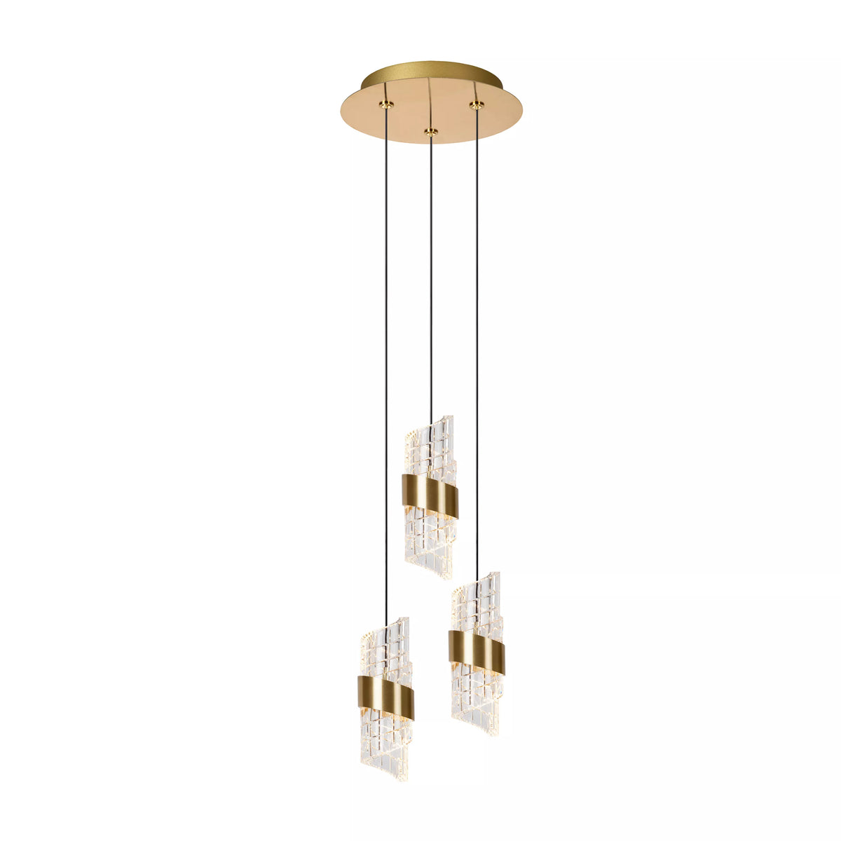 KLIGANDE - Pendant light - Ø 25 cm - LED Dim. - 3x8W 2700K - Matt Gold / Brass - LUCIDE