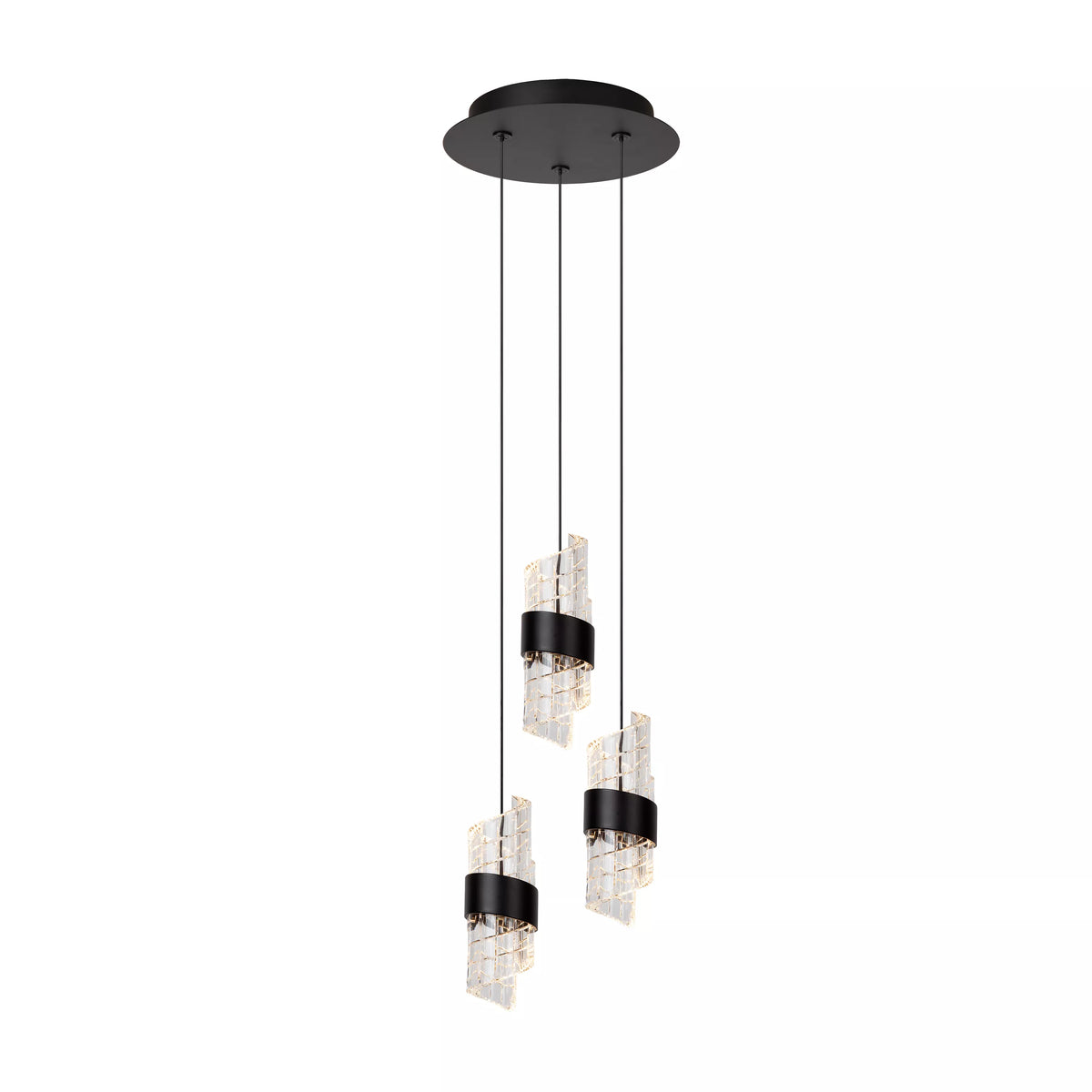 KLIGANDE - Pendant light - Ø 25 cm - LED Dim. - 3x8W 2700K - Black - LUCIDE