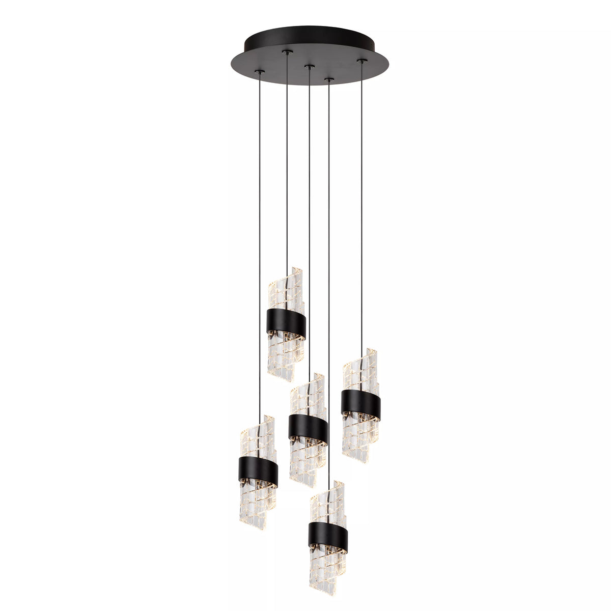 KLIGANDE - Pendant light - Ø 30 cm - LED Dim. - 5x8W 2700K - Black - LUCIDE