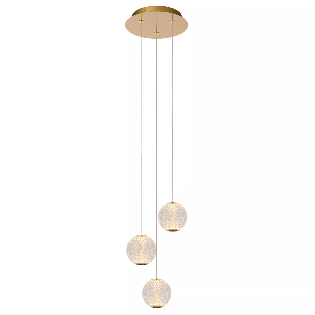 CINTRA - Pendant light - Ø 25 cm - LED Dim. - 3x4,7W 2700K - Transparant - LUCIDE
