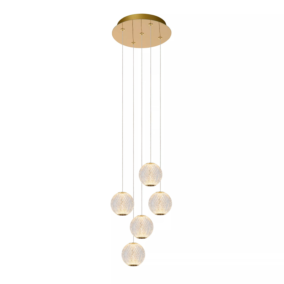 CINTRA - Pendant light - Ø 32 cm - LED Dim. - 5x4,7W 2700K - Transparant - LUCIDE
