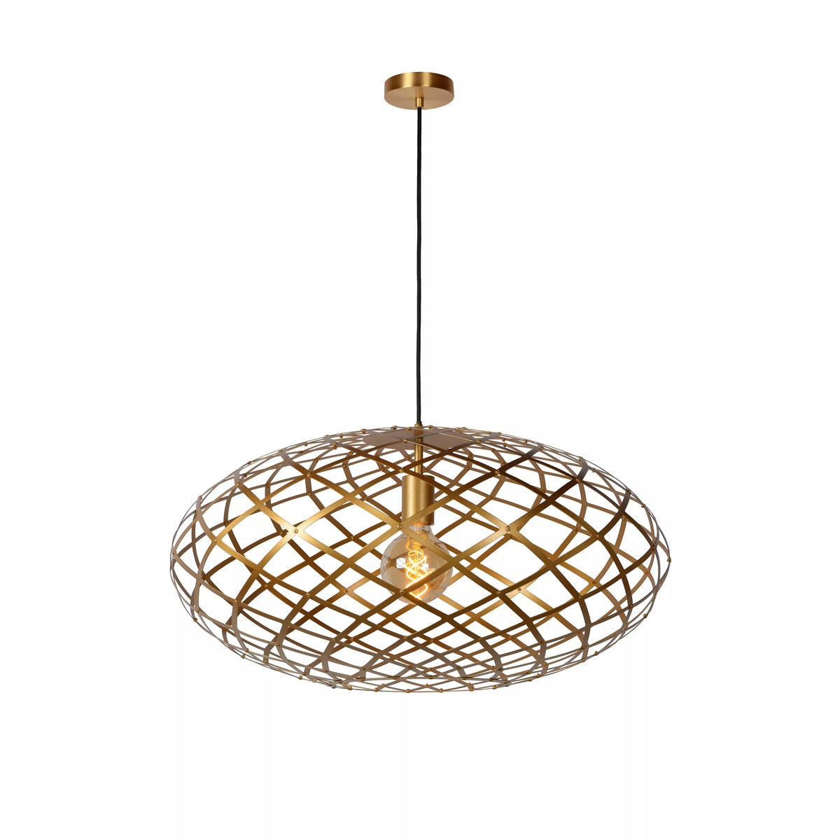 WOLFRAM - Pendant light - Ø 65 cm - 1xE27 - Matt Gold / Brass - LUCIDE