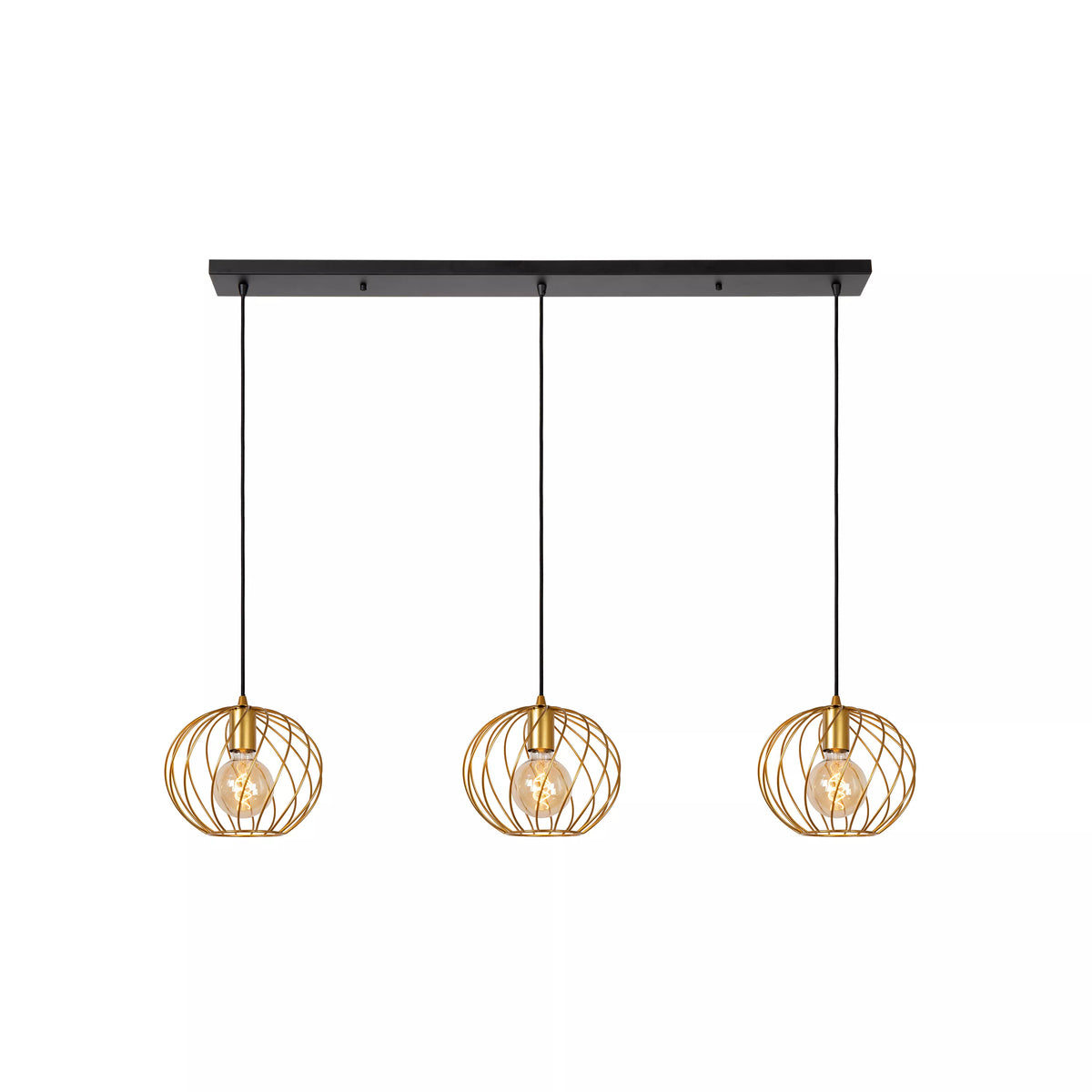 DANZA - Pendant light - 3xE27 - Matt Gold / Brass - LUCIDE
