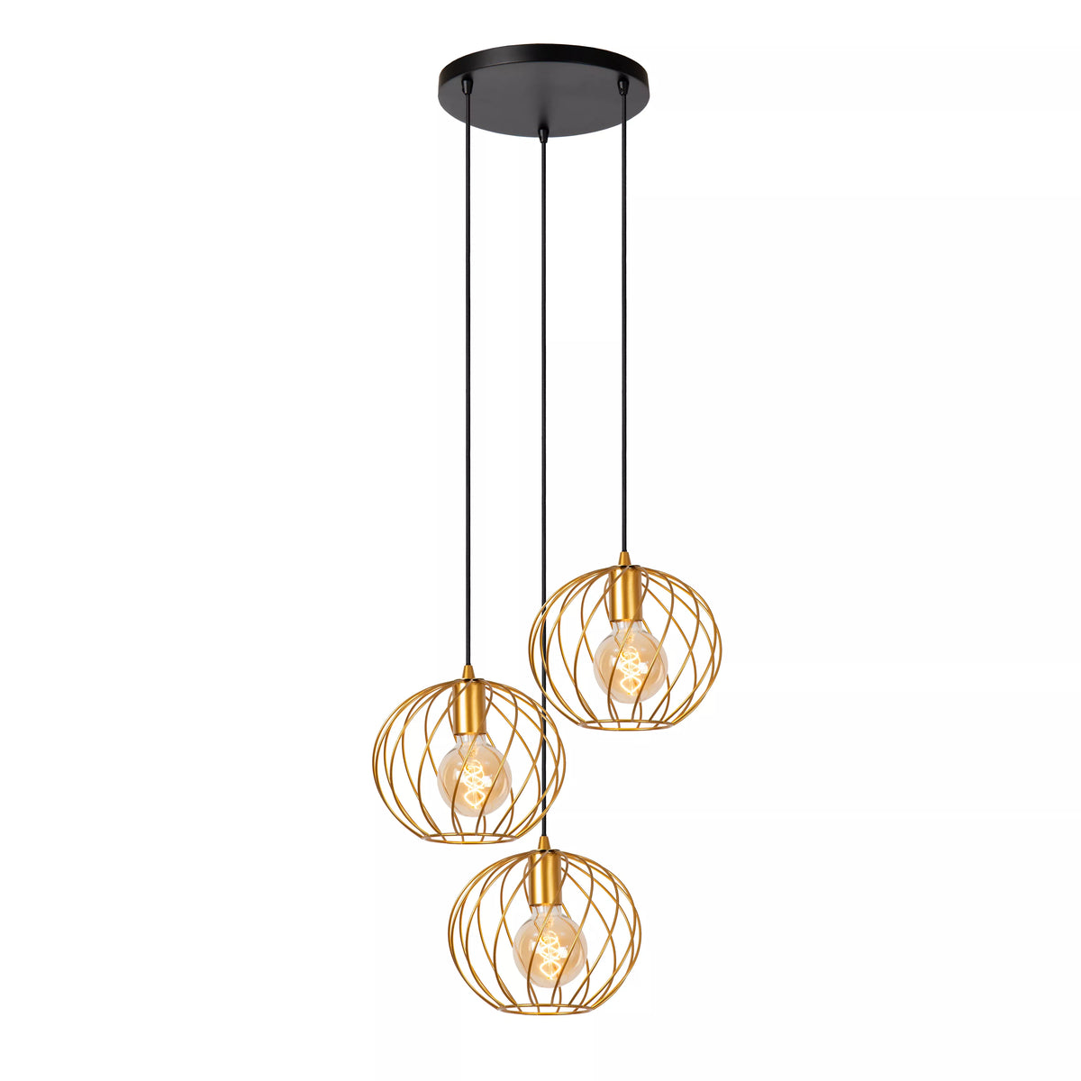 DANZA - Pendant light - Ø 50 cm - 3xE27 - Matt Gold / Brass - LUCIDE