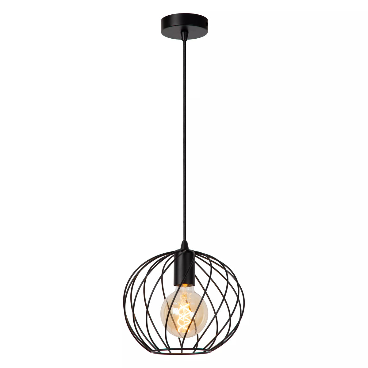 DANZA - Pendant light - Ø 25 cm - 1xE27 - Black - LUCIDE