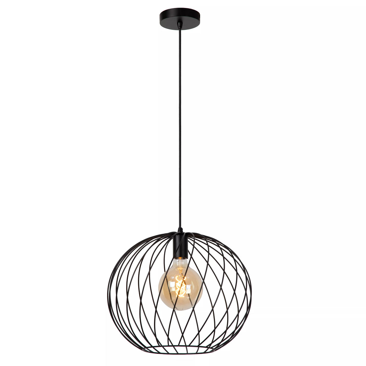 DANZA - Pendant light - Ø 40 cm - 1xE27 - Black - LUCIDE