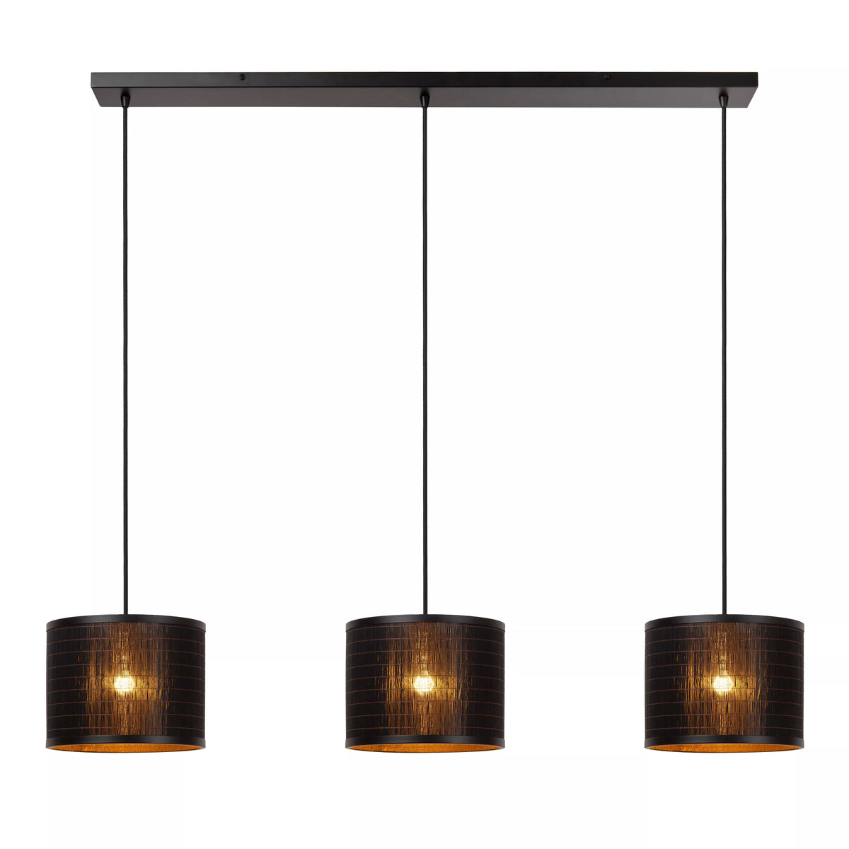 TAGALOG - Pendant light - Ø 40 cm - 3xE27 - Black - Essential - LUCIDE