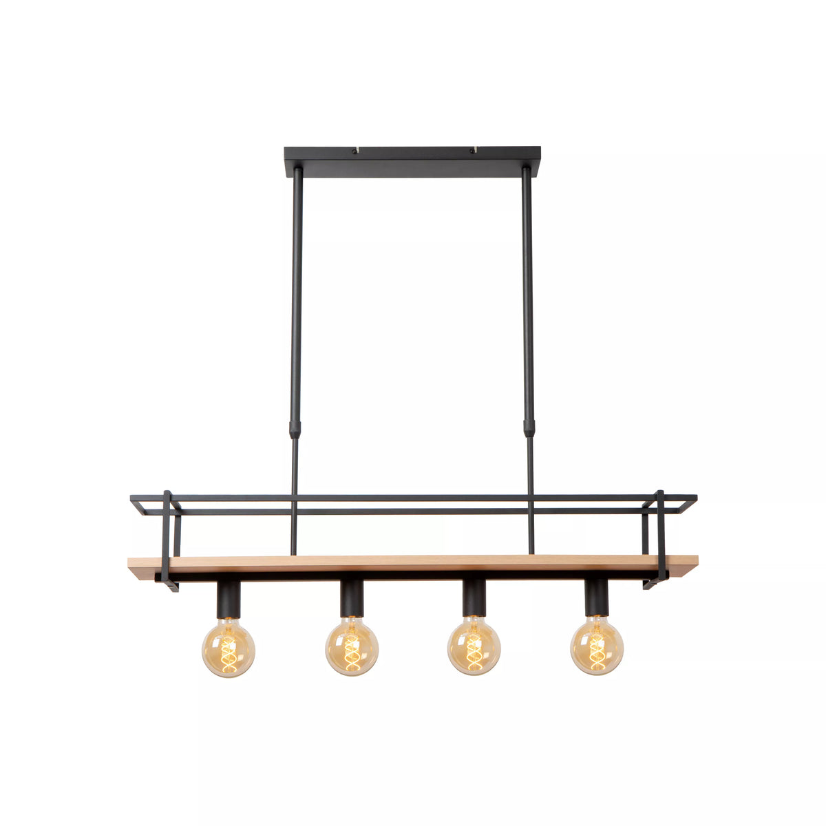 MILONGA - Pendant light - 4xE27 - Black - LUCIDE