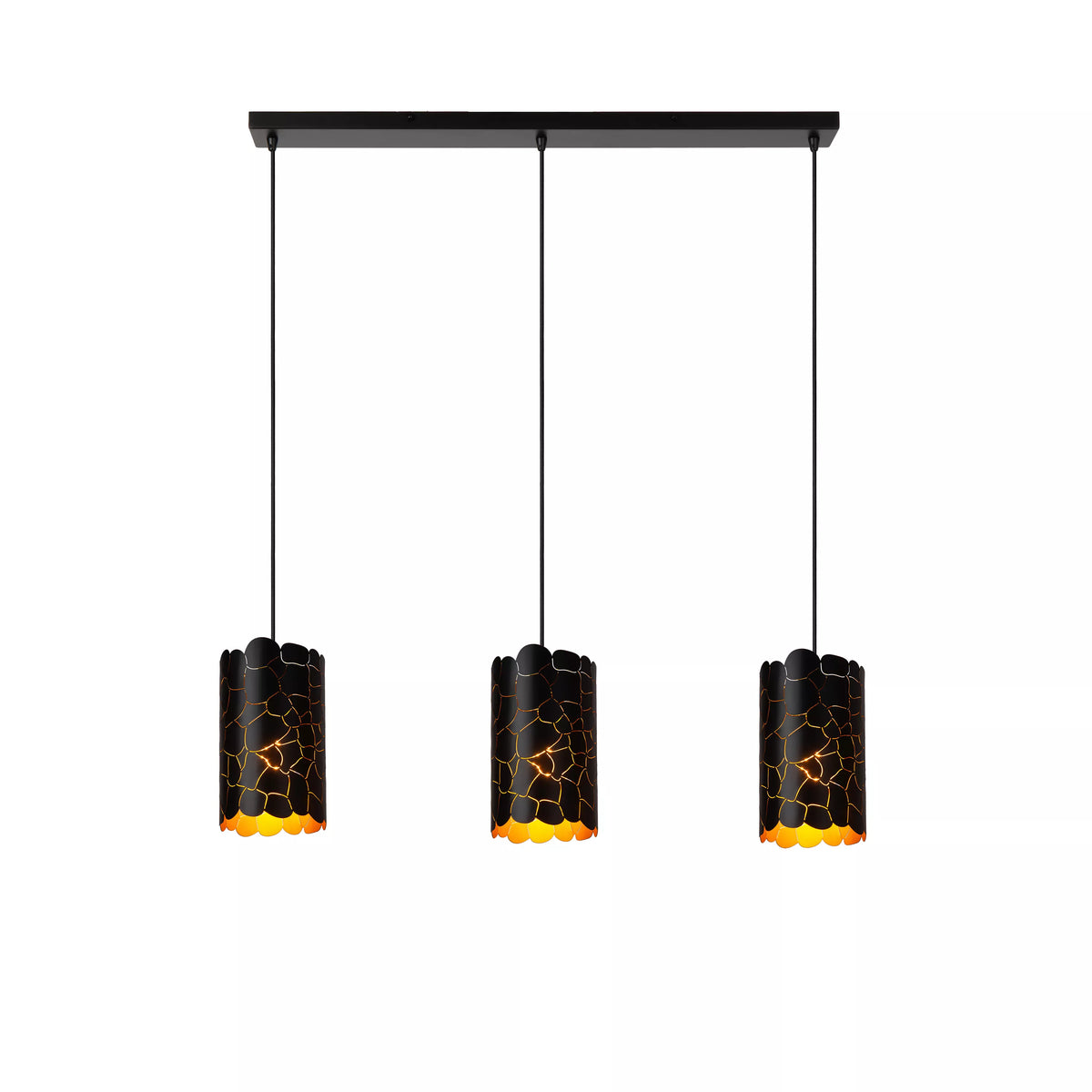 ALMELO - Pendant light - 3xE27 - Black - LUCIDE
