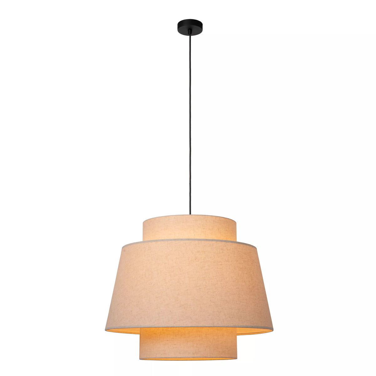 TRIBUTE - Pendant light - Ø 60 cm - 1xE27 - Cream - LUCIDE