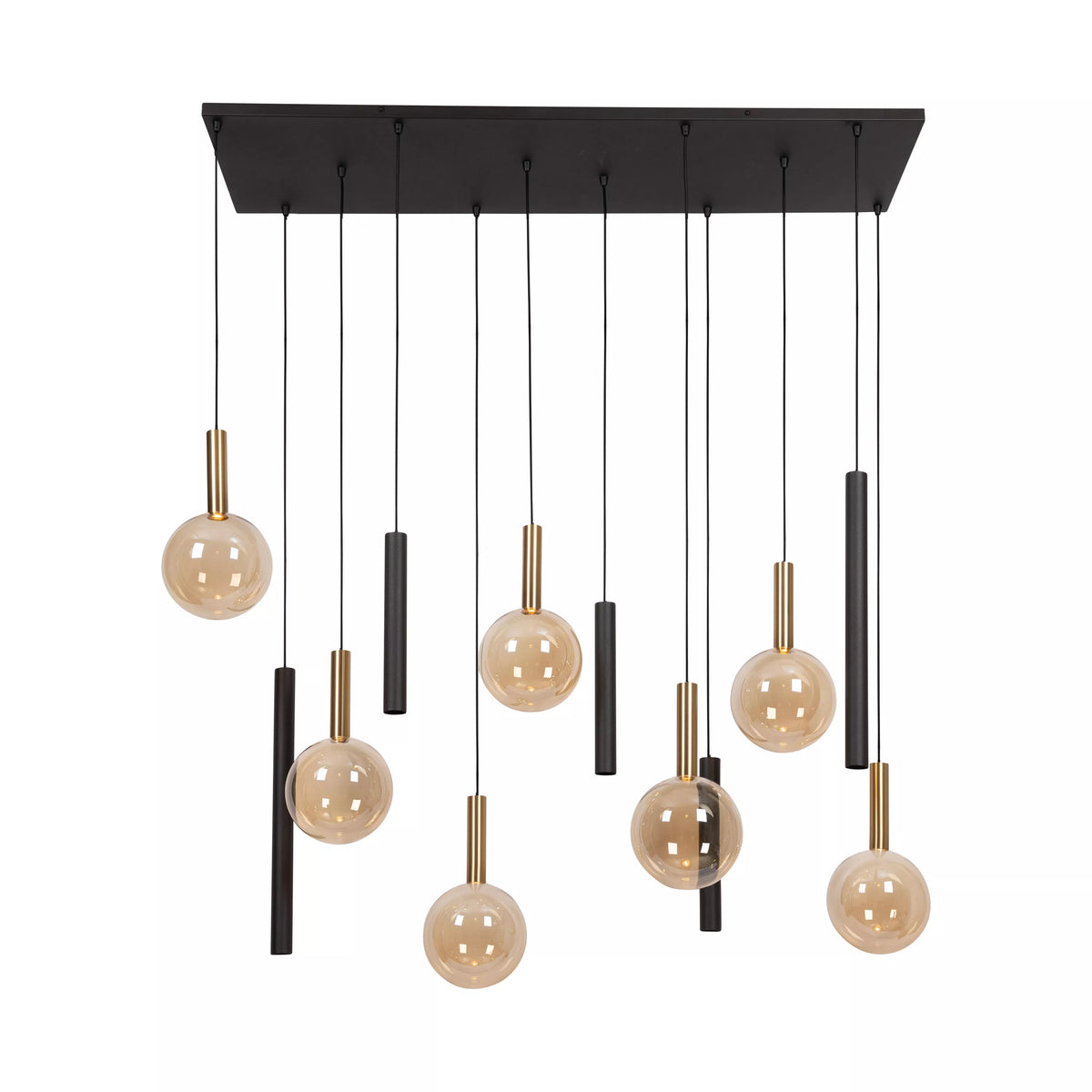 JOSIANE - Pendant light - 7xG9 - Black - Vibes - LUCIDE