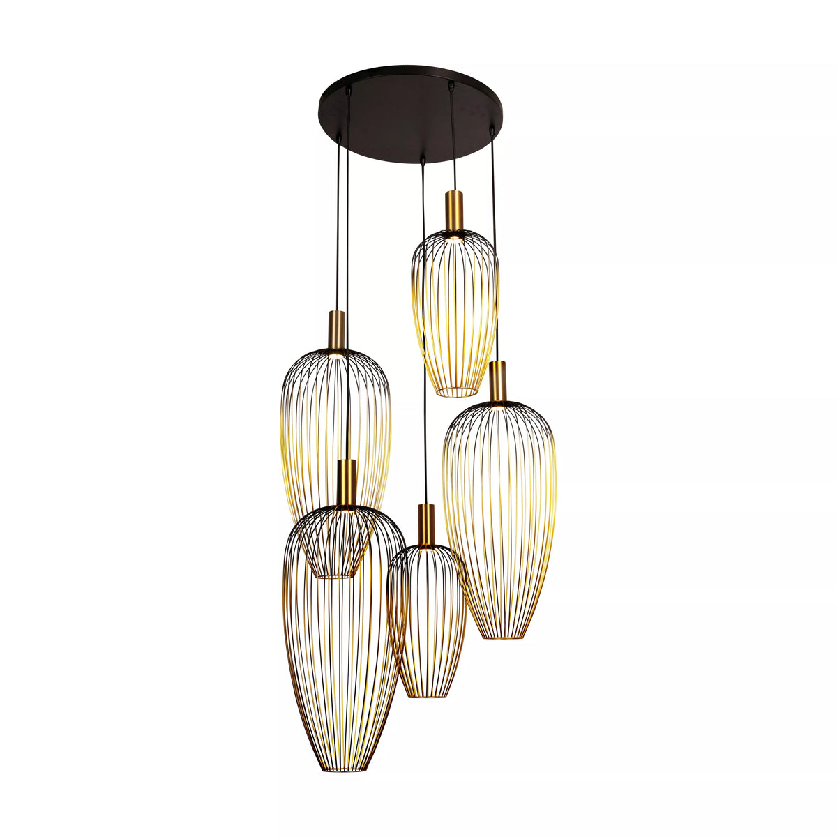 AURELIE - Pendant light - 5xGU10 (MR11) - Suitable for double-height spaces and high ceiling - Gold - Vibes - LUCIDE