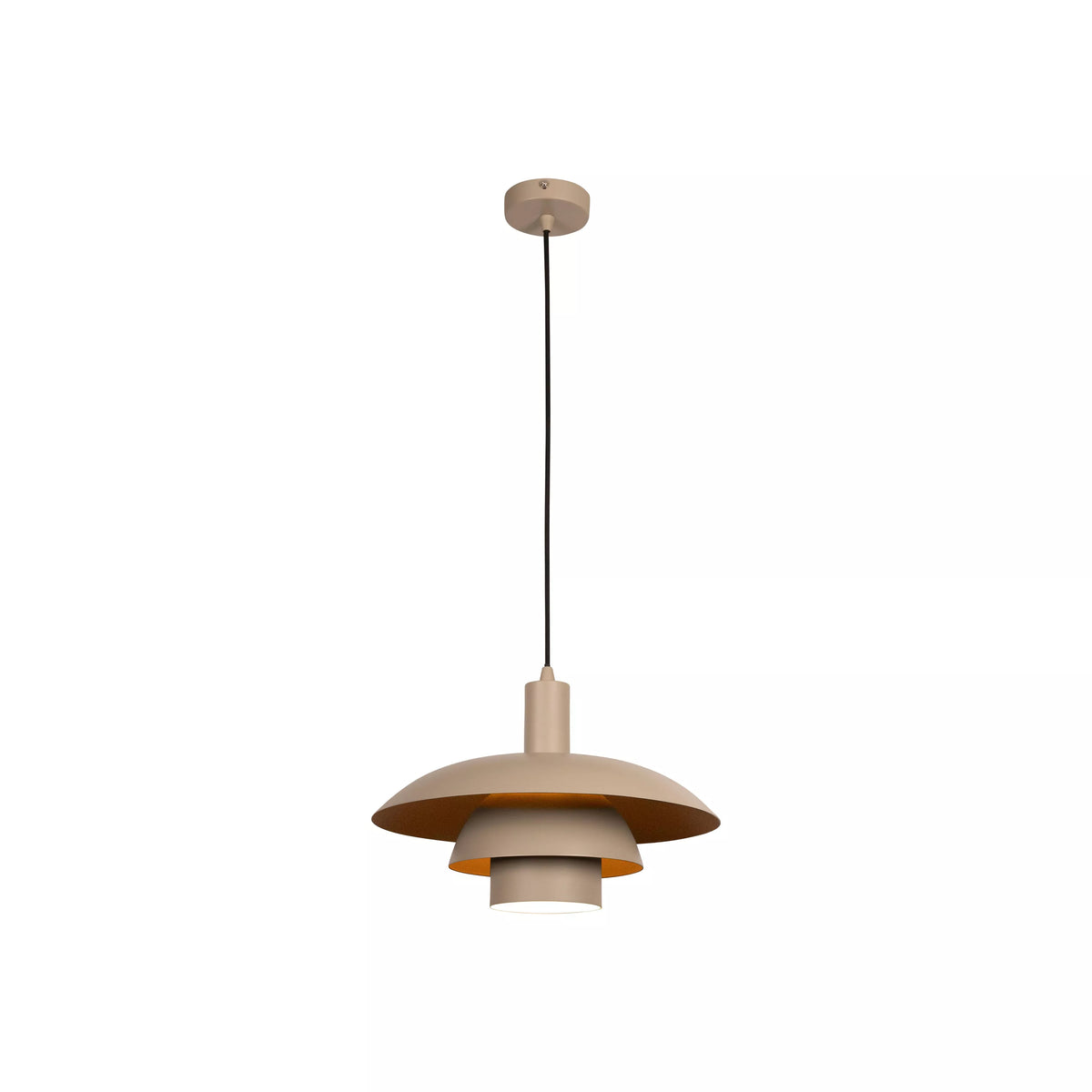 BRUNO - Pendant light - Ø 38 cm - 1xE27 - Taupe - Essential - LUCIDE