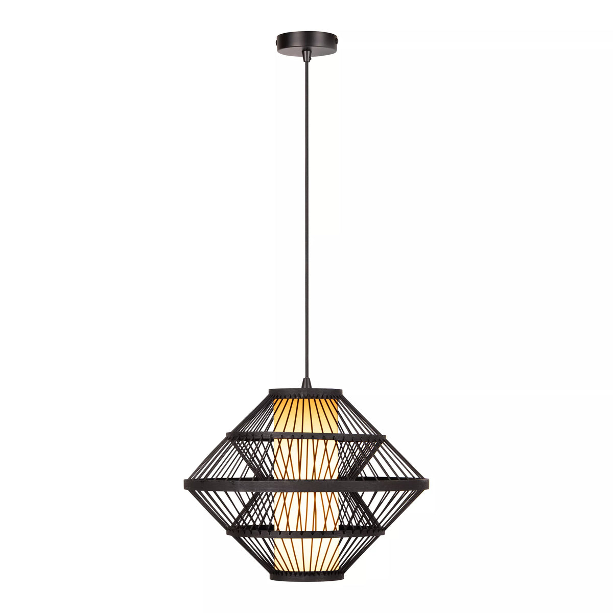 PASQUINO - Pendant light - Ø 40 cm - 1xE27 - Black - Essential - LUCIDE