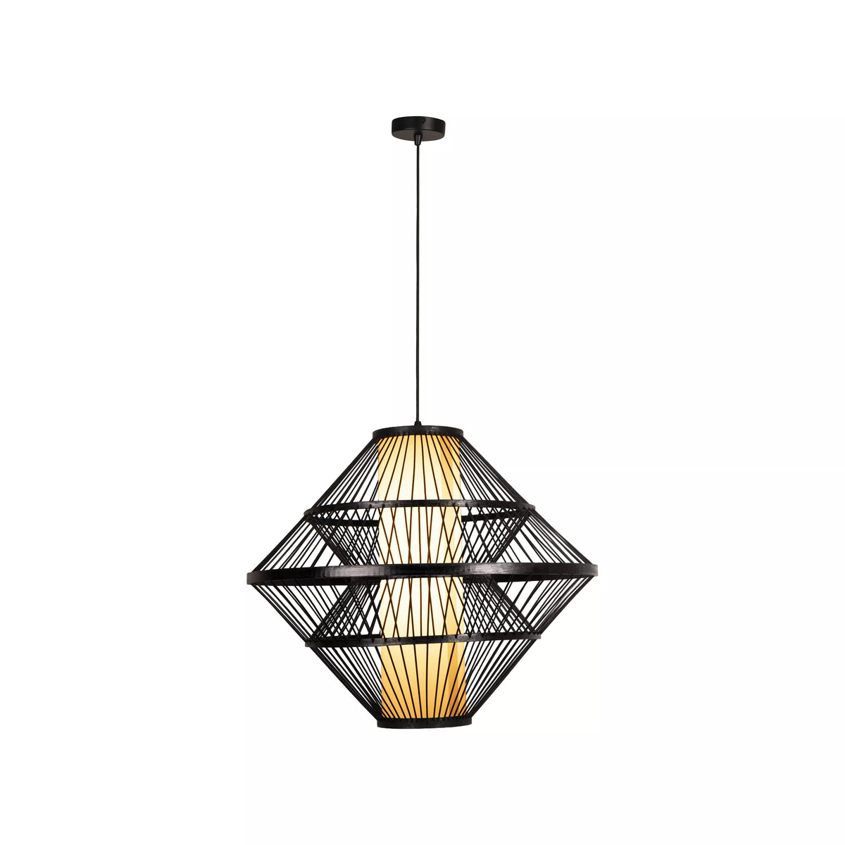 PASQUINO - Pendant light - Ø 60 cm - 1xE27 - Black - Essential - LUCIDE