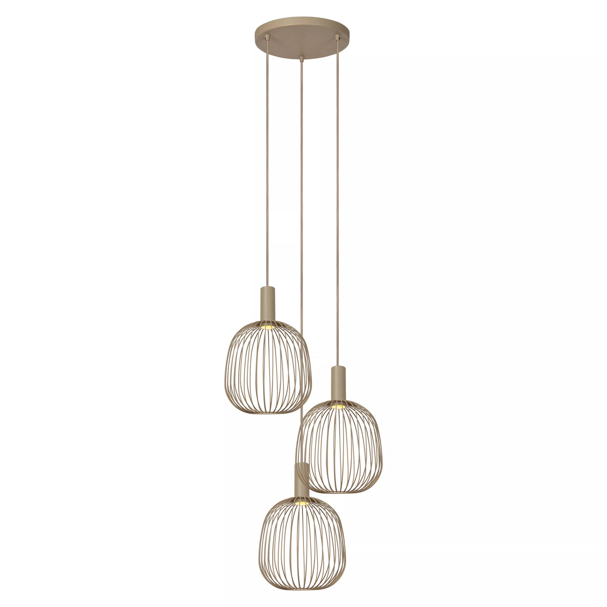 ESTEREL - Pendant light - 3xGU10 (MR11) - Taupe - Essential - LUCIDE