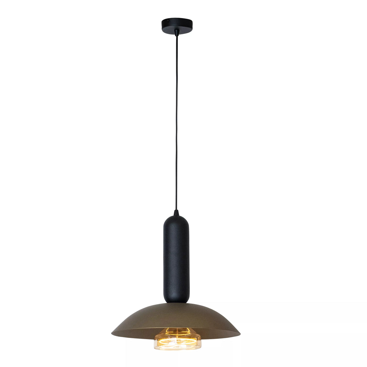 GRANTHAM - Pendant light - Ø 40 cm - 1xE27 - Coffee - Essential - LUCIDE