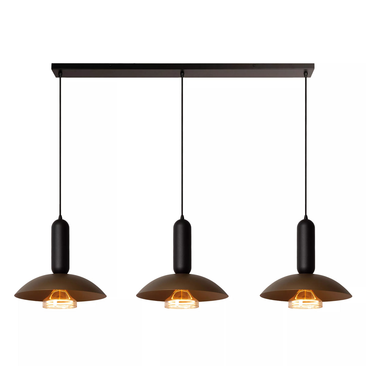 GRANTHAM - Pendant light - 3xE27 - Coffee - Essential - LUCIDE