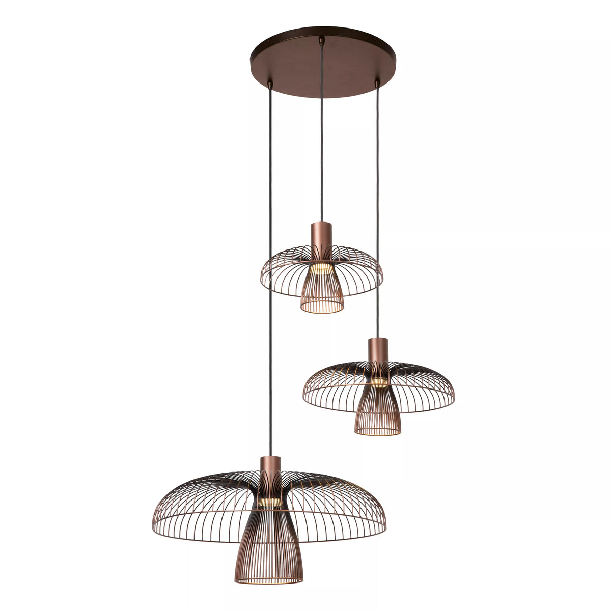 NIGELLA - Pendant light - Ø 76 cm - 3xGU10 (MR16) - Coffee - Essential - LUCIDE